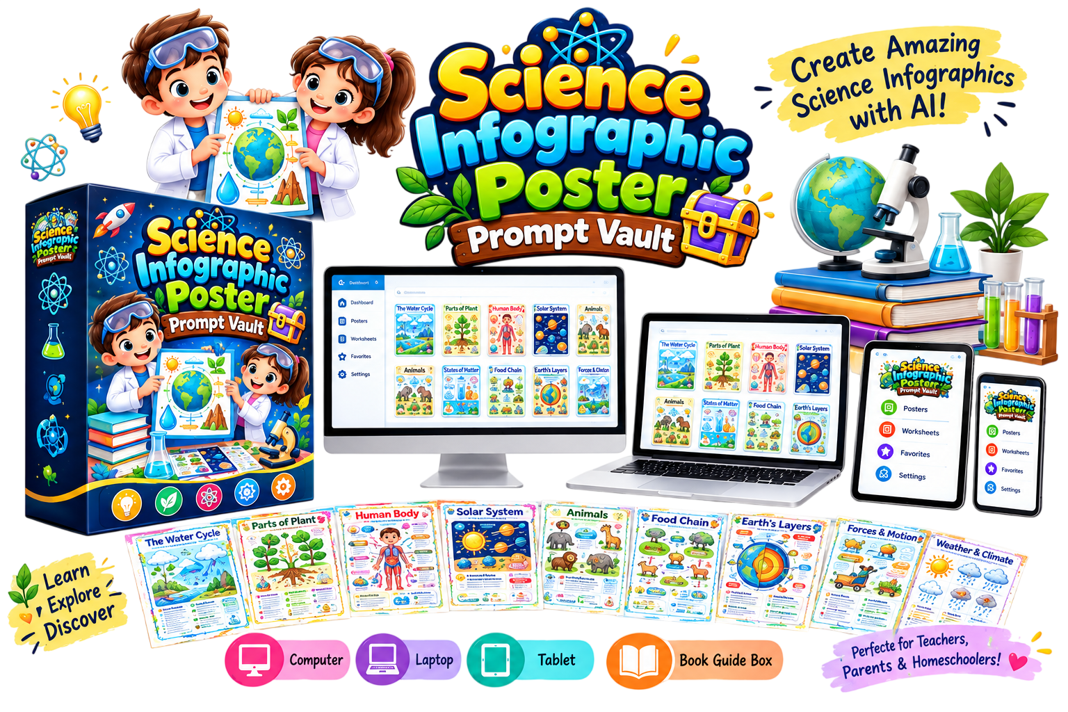 Science Infographic Poster Prompt Vault product bundle for teachers, parents and homeschoolers