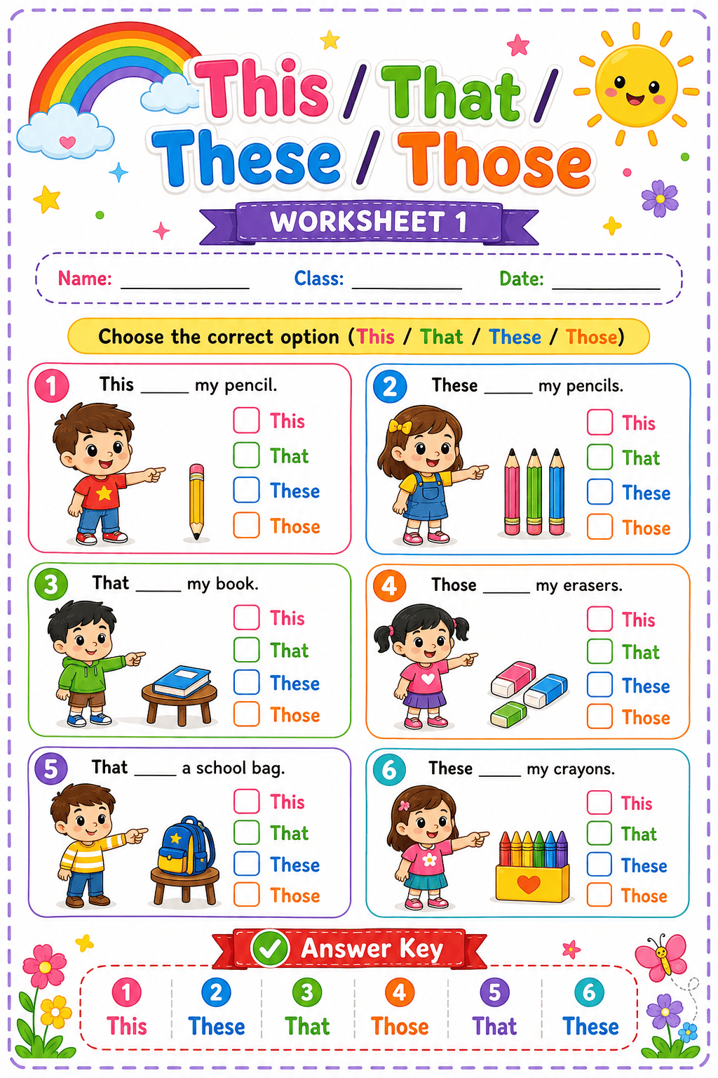 This / That / These / Those worksheet